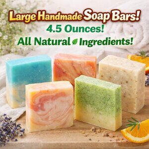 Large 4.5 Ounce Handmade Bar Soap - All Natural‎ Ingredients!